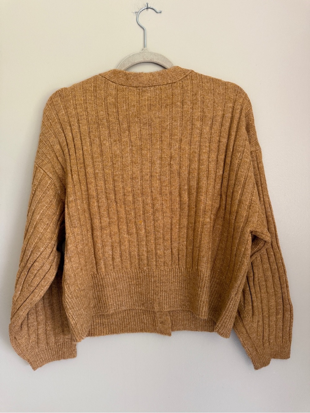 NWOT A New Day Camel Ribbed Button-Front Cardigan, size small - Picture 6 of 6